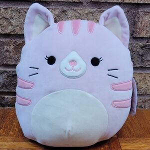 Squishmallows "Laura" 10 inch Pink and White Cat Plush New with Tags